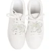 Unique Bargains Faux Pearl Bow 15 Shoelace Charms White 1 Pair