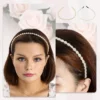 Unique Bargains Women's Simple Design Faux Pearl Headbands White 4 Pcs