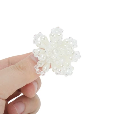 Unique Bargains Pearls Flowerss Shoelace Charms White 1 Pair 2 Unique Bargains Pearls Flowerss Shoelace Charms White 1 Pair - Image 2