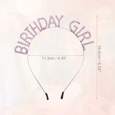 Unique Bargains Girl's Rhinestone Happy Birthday Tiara Headband 1 Pc 3 Unique Bargains Girl's Rhinestone Happy Birthday Tiara Headband 1 Pc - Image 3