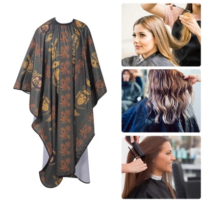 Unique Bargains Maple Leaf Hair Cut Barber Cape Black Yellow 1 Pc 4 Unique Bargains Maple Leaf Hair Cut Barber Cape Black Yellow 1 Pc - Image 4