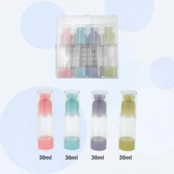 Unique Bargains Reusable Travel Container Set Pink Yellow 4 Pcs