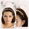 Unique Bargains Women's Alloy Metal Leaf Butterfly Shape Headbands Gold Tone 4 Pcs