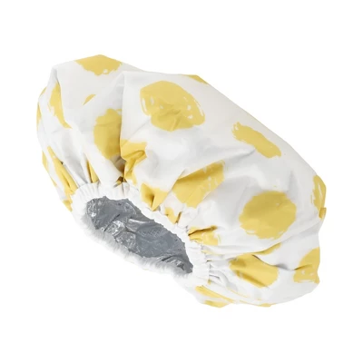 Unique Bargains Women Durable Dots Shower Cap Yellow 1 Pc 3 Unique Bargains Women Durable Dots Shower Cap Yellow 1 Pc - Image 3