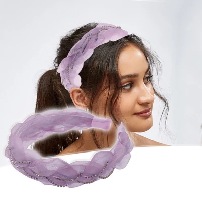 Unique Bargains Women's Mesh Rhinestone Chain Faux Crystal Headbands Hair Accessories 1.1 Inch Wide 1 Pc 1 Unique Bargains Women's Mesh Rhinestone Chain Faux Crystal Headbands Hair Accessories 1.1 Inch Wide 1 Pc