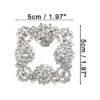 Unique Bargains Women's Rhinestone Shoe Buckle 1.97"x1.97" Silver Tone 2 Pcs