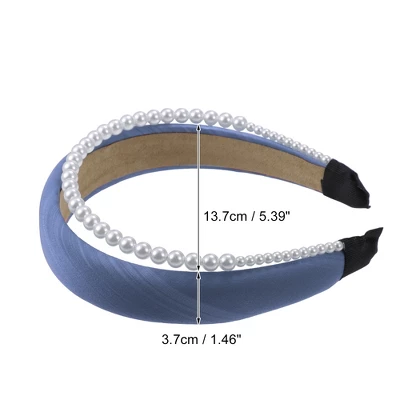 Unique Bargains Women's Fashion Double Layer Faux Pearl Sponge Headband 1.46 Inch Wide 1 Pc 3 Unique Bargains Women's Fashion Double Layer Faux Pearl Sponge Headband 1.46 Inch Wide 1 Pc - Image 3