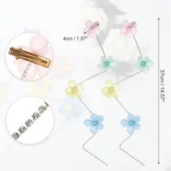 Unique Bargains Rhinestone Flower Shape Long Tassel Hair Clips Chains Multicolor 2 Pcs -UNIQUE BARGAIN Shop GUEST 2c95af79 c2a3 4522 8e20 807f1472efeb