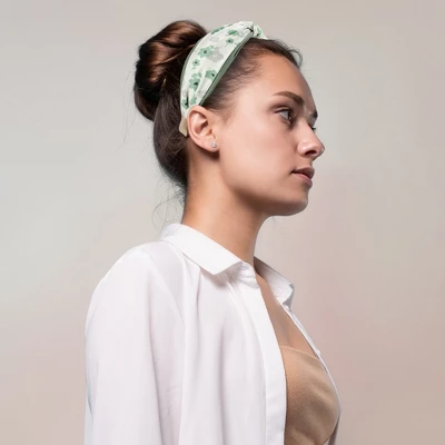 Unique Bargains Women's Wide Floral Knot No Slip Fashion Headbands 2.36" Green 2 Unique Bargains Women's Wide Floral Knot No Slip Fashion Headbands 2.36" Green - Image 2