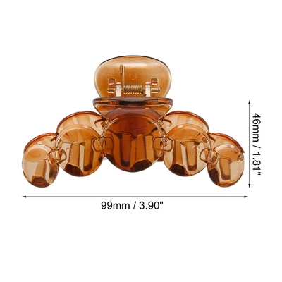 Unique Bargains Women's 3.9" Claw Clip Hair Accessories No Slip Plastic Brown 2 Unique Bargains Women's 3.9" Claw Clip Hair Accessories No Slip Plastic Brown - Image 2