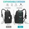 Unique Bargains Waterproof Expandable Business Backpacks With Laptop Compartment 18.9" X 13.8"