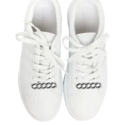 Unique Bargains Chain Shape Shoelace Charms Silver Tone 1 Pair