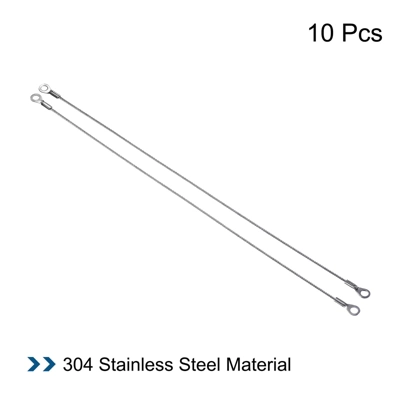 Unique Bargains Stainless Steel Lanyard Cable Eyelets Ended Security Wire Rope For Hanging Luggage 10 Pcs 2 Unique Bargains Stainless Steel Lanyard Cable Eyelets Ended Security Wire Rope For Hanging Luggage 10 Pcs - Image 2