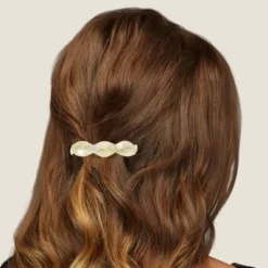 Unique Bargains Women's Tortoise Shell French Hair Barrettes White Brown 2 Pcs