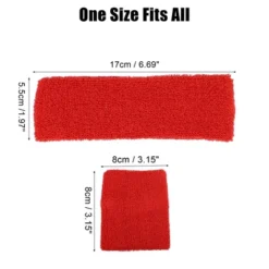 Unique Bargains Stretchy Cotton Blend Sweat Absorbing Sport Headband Wristband Big Red 3 Pcs -UNIQUE BARGAIN Shop GUEST 32334df6 21f1 4c86 875d 41b59a7f50fa