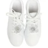 Unique Bargains Organza Flower Shoelace Charms Gray 1 Pair