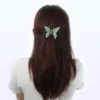 Unique Bargains Women's Butterfly Hair Claw 2.95"x2.36"x1.57" Black White Pink Green 4Pcs