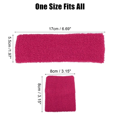 Unique Bargains Stretchy Cotton Blend Sweat Absorbing Sport Headband Wristband Peach Red 3 Pcs 3 Unique Bargains Stretchy Cotton Blend Sweat Absorbing Sport Headband Wristband Peach Red 3 Pcs - Image 3