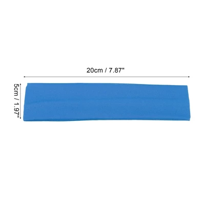 Unique Bargains Stretchy Sweatband Soft Elastic Polyester Yoga Sport Headband Blue Pack Of 14 3 Unique Bargains Stretchy Sweatband Soft Elastic Polyester Yoga Sport Headband Blue Pack Of 14 - Image 3