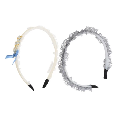 Unique Bargains Girl's Elegant Mesh Headbands 5.51"x4.72"x0.28" Gray Beige 2 Pcs 3 Unique Bargains Girl's Elegant Mesh Headbands 5.51"x4.72"x0.28" Gray Beige 2 Pcs - Image 3
