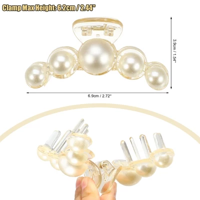 Unique Bargains Women's Plastic Hair Claws White 3 Unique Bargains Women's Plastic Hair Claws White - Image 3