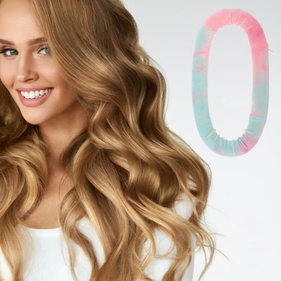 Unique Bargains Women's Tie-dye Hair Rollers 11.42"x5.31" Pink White 1pc 1 Unique Bargains Women's Tie-dye Hair Rollers 11.42"x5.31" Pink White 1pc