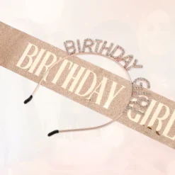 Unique Bargains Birthday Sash Headband Rose Gold Tone White -UNIQUE BARGAIN Shop GUEST 36d9bdd1 188b 44e4 b42f 6411cce64cb4