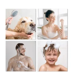 Unique Bargains Shower Silicone 2 In 1 Body Scrubber 1 Pc