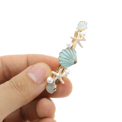 Unique Bargains Shell Starfish French Barrette Hair Clips 1 Pc 4 Unique Bargains Shell Starfish French Barrette Hair Clips 1 Pc - Image 4