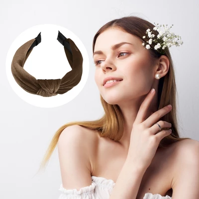 Unique Bargains Women's Velvet Knotted Headbands Hairband 1.2" Wide 5 Unique Bargains Women's Velvet Knotted Headbands Hairband 1.2" Wide - Image 5