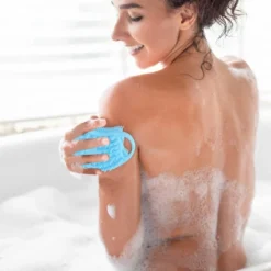 Unique Bargains Double Side Body Bath Brush For Shower 4.53"x3.23"x1.26" 1 Pc