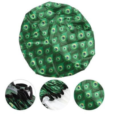 Unique Bargains Women Double Layer Peacock Pattern Shower Cap Green 1 Pc 2 Unique Bargains Women Double Layer Peacock Pattern Shower Cap Green 1 Pc - Image 2