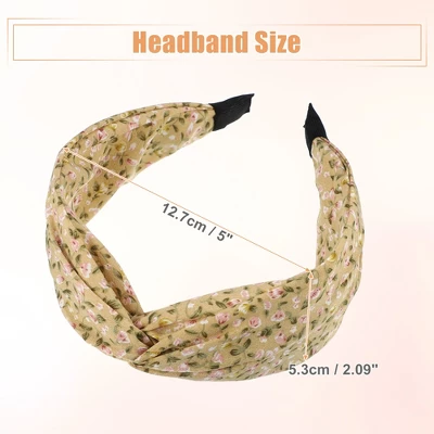 Unique Bargains Girl's Retro Little Flower Knotted Non-slip Wide Headband Yellow 5"x2.09" 1 Pc 4 Unique Bargains Girl's Retro Little Flower Knotted Non-slip Wide Headband Yellow 5"x2.09" 1 Pc - Image 4