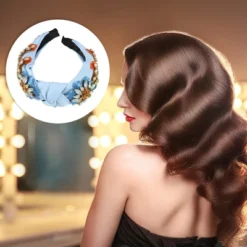 Unique Bargains Women's Bling Vintage Flowers Rhinestone Flannel Wide Edge Headband 4.92"x1.77" 1 Pc -UNIQUE BARGAIN Shop GUEST 3c3f2555 146a 4006 8507 8402616274e8