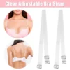Unique Bargains ABS Non-Slip Adjustable Invisible Clear Bra Shoulder Strap With Stainless Steel Hook Transparent 2 Pair
