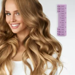 Unique Bargains Women's Heatless Voluminous Hair Roller 2.68"x0.87" Purple 12pcs