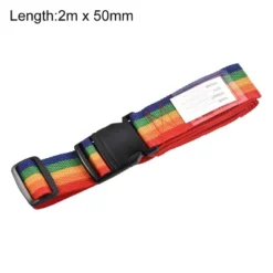 Unique Bargains Adjustable PP Travel Bag Packing Luggage Strap With Buckle Label Multi-Color 1 Pc