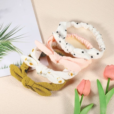 Unique Bargains Girl's Wide Soft Side Knotted Headbands 7.48"x1.97" Pink Yellow 4 Pcs 5 Unique Bargains Girl's Wide Soft Side Knotted Headbands 7.48"x1.97" Pink Yellow 4 Pcs - Image 5