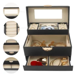Unique Bargains 3 Layer PU Leather Jewelry Box With Drawer And Mirror -UNIQUE BARGAIN Shop GUEST 4031af75 46f2 40c1 b1a7 259a2ec12d1b