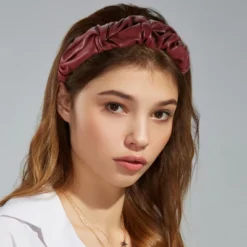 Unique Bargains Women's PU Leather Pleated Fashion Hairband Non Slip 1 Pc