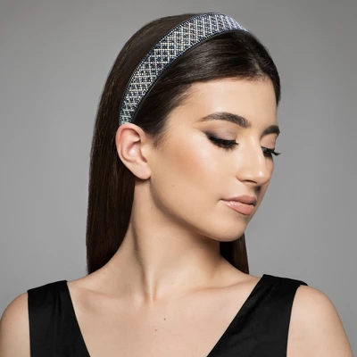 Unique Bargains Women's No Slip Rhinestone Wide-brimmed Headband 4.45"x0.98" Deep Blue 1 Pc 1 Unique Bargains Women's No Slip Rhinestone Wide-brimmed Headband 4.45"x0.98" Deep Blue 1 Pc