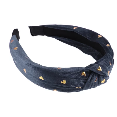 Unique Bargains Women's Velvet Heart Shape Stud Knot Headband 1.18 Inch Wide 1 Pc 4 Unique Bargains Women's Velvet Heart Shape Stud Knot Headband 1.18 Inch Wide 1 Pc - Image 4