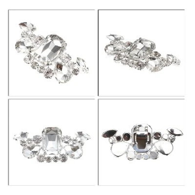 Unique Bargains Women's Rhinestone Shoe Buckle 2.76"x1.18" Silver Tone 2 Pcs 3 Unique Bargains Women's Rhinestone Shoe Buckle 2.76"x1.18" Silver Tone 2 Pcs - Image 3