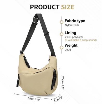 Unique Bargains Nylon Lightweight Fashion Durable Arch Moon Crossbody Bag 2 Unique Bargains Nylon Lightweight Fashion Durable Arch Moon Crossbody Bag - Image 2