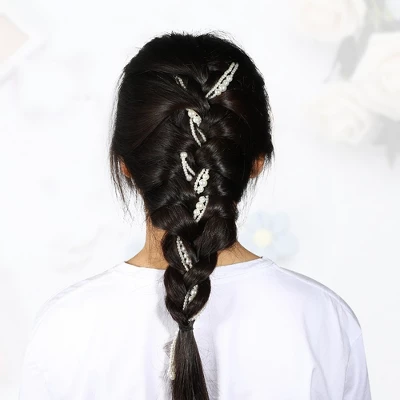 Unique Bargains Long Tassel Faux Pearl Hair Chain Clip White 2 Pcs 3 Unique Bargains Long Tassel Faux Pearl Hair Chain Clip White 2 Pcs - Image 3