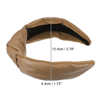 Unique Bargains Cross Knotted PU Leather Non-slip Fashion Wide Headband 1 Pc 3 Unique Bargains Cross Knotted PU Leather Non-slip Fashion Wide Headband 1 Pc - Image 3