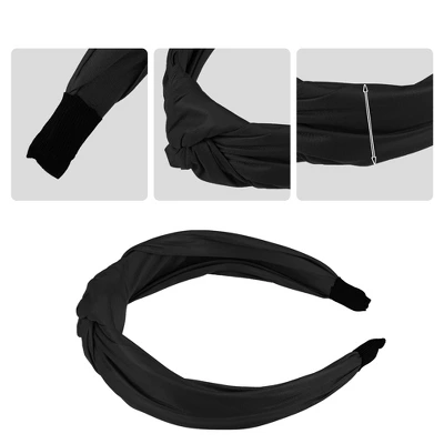 Unique Bargains Women's Faux Leather Knotted Headband 1.57 Inch Wide 1 Pc 2 Unique Bargains Women's Faux Leather Knotted Headband 1.57 Inch Wide 1 Pc - Image 2
