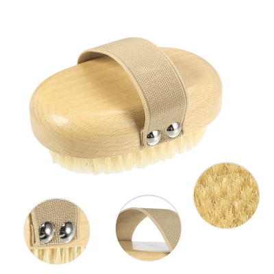 Unique Bargains Bathroom Oval Bath Brush 3.82"x2.48" Yellow 1 Pc 2 Unique Bargains Bathroom Oval Bath Brush 3.82"x2.48" Yellow 1 Pc - Image 2