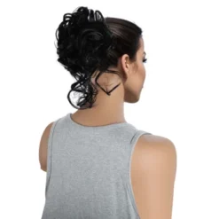 Unique Bargains Women's Nature Long Hair Wig Hair Clip 9.84 Inch Black 1 Pc