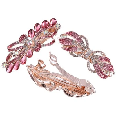 Unique Bargains Women's Sparkly Rhinestones Hair Clips Hair Barrettes Hairpin 3 Pcs 2 Unique Bargains Women's Sparkly Rhinestones Hair Clips Hair Barrettes Hairpin 3 Pcs - Image 2
